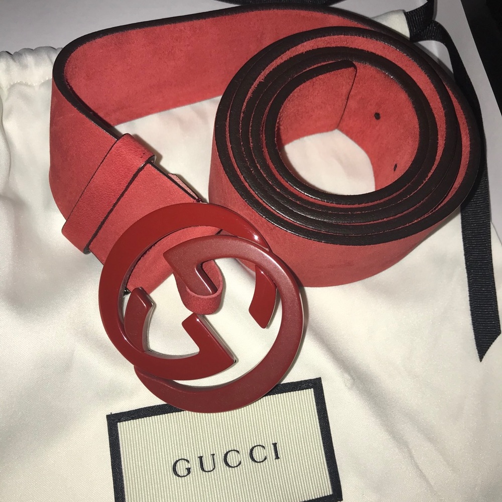 Gucci Red Suede Men’s Belt